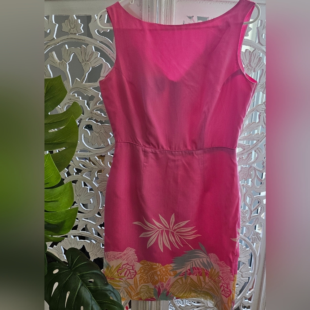 🌺 100% Silk Tori Richard Hawaiian Print Pink Dress- STUNNING!🌴Local to Hawaii